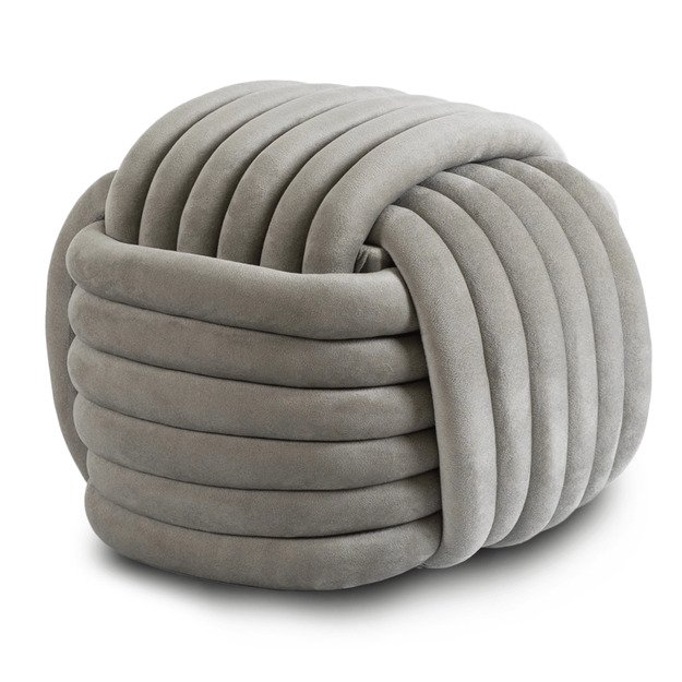 Magma MAGMA modernus pilkas aksominis austas pufas 3