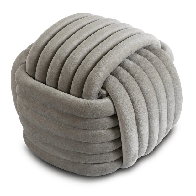 Magma MAGMA modernus pilkas aksominis austas pufas 4