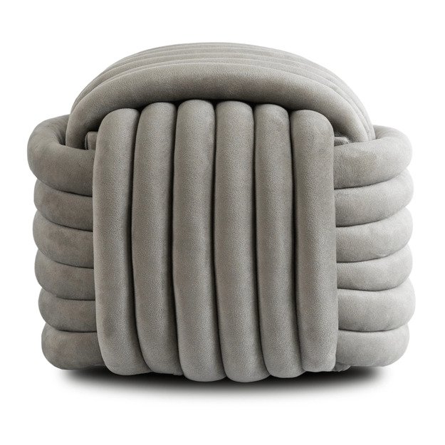 Magma MAGMA modernus pilkas aksominis austas pufas 5