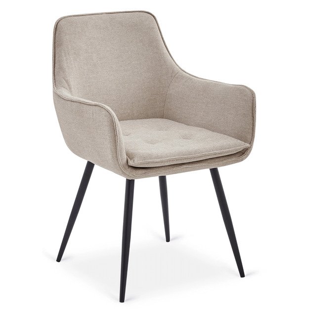 Edrickas EDRICK kreminės spalvos modernus lofto formos apmuštas valgomojo krėslas 2