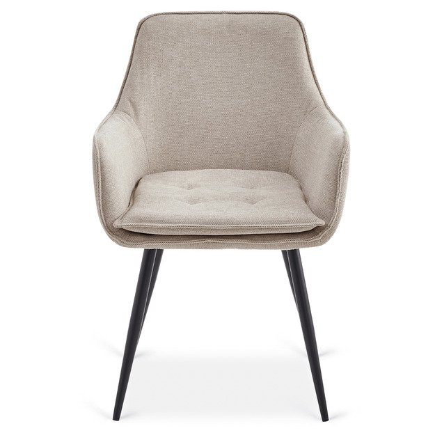 Edrickas EDRICK kreminės spalvos modernus lofto formos apmuštas valgomojo krėslas 4