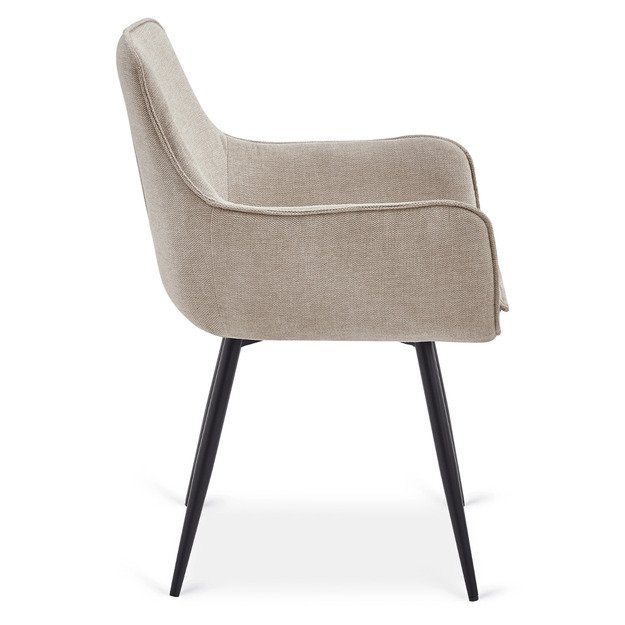 Edrickas EDRICK kreminės spalvos modernus lofto formos apmuštas valgomojo krėslas 5