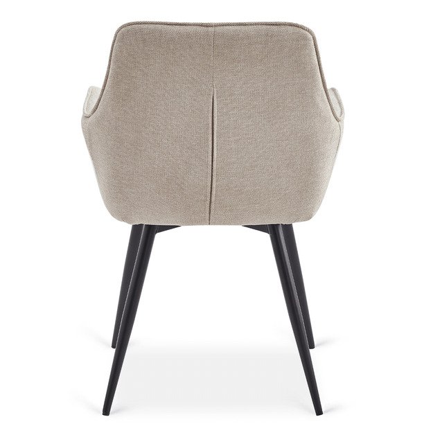 Edrickas EDRICK kreminės spalvos modernus lofto formos apmuštas valgomojo krėslas 6