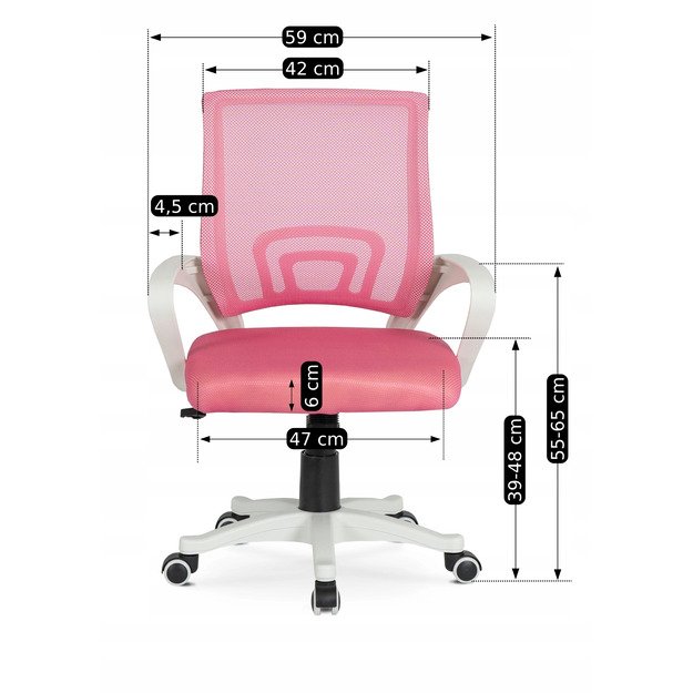 NATE rožinė pasukama kėdė 9