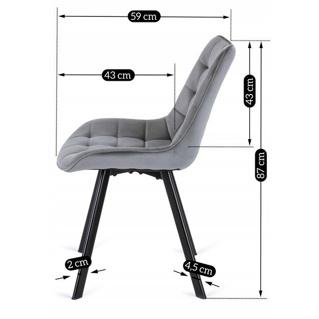 Rikas Minkštas svetainės krėslas RICK pilkas aksomas modernus loftas 11