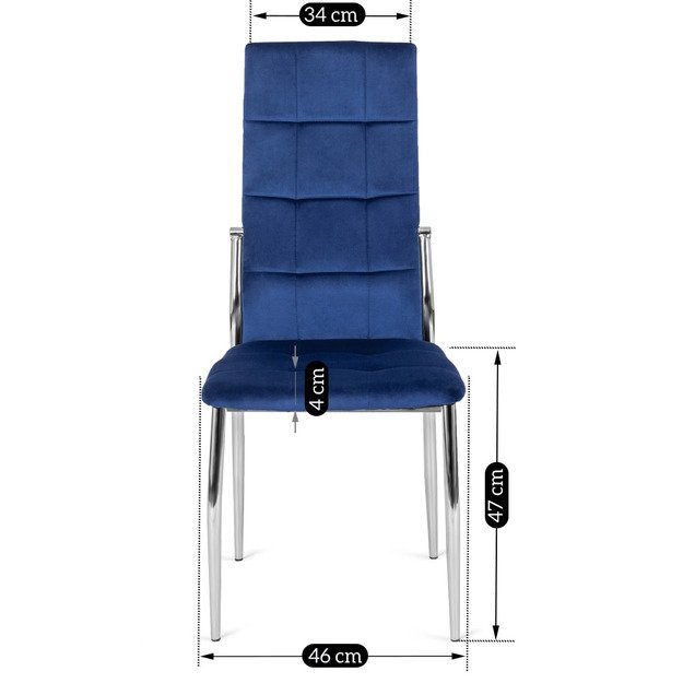 MOLLY tamsiai mėlyna aksominė kėdė 5