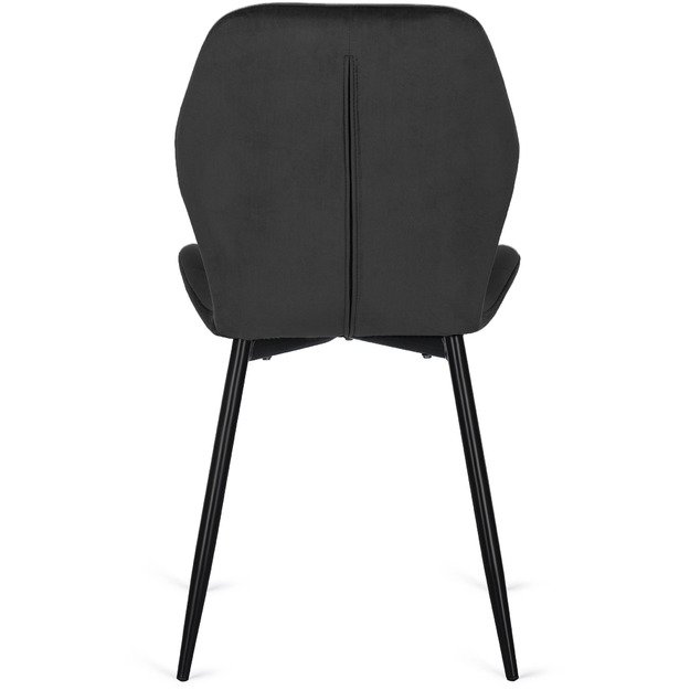 LUCKY kėdė, juoda su baltomis aksominėmis kojelėmis 9