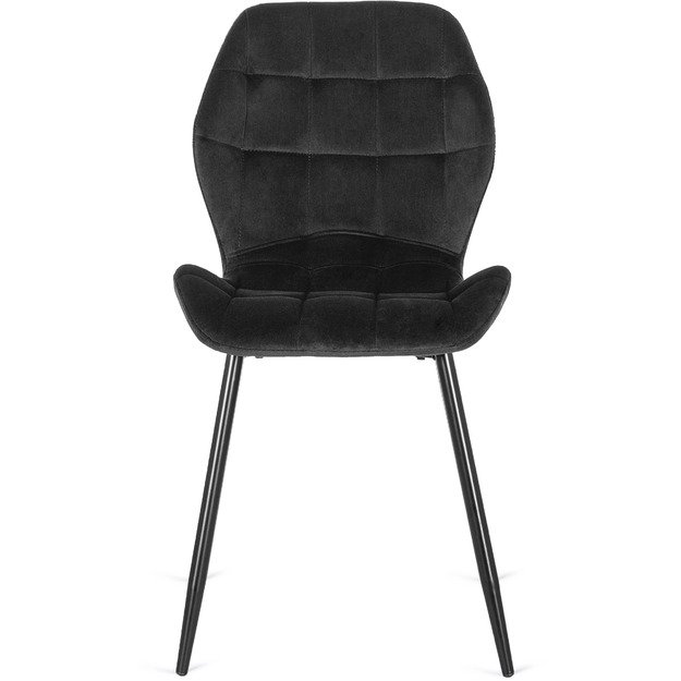 LUCKY kėdė, juoda su baltomis aksominėmis kojelėmis 7