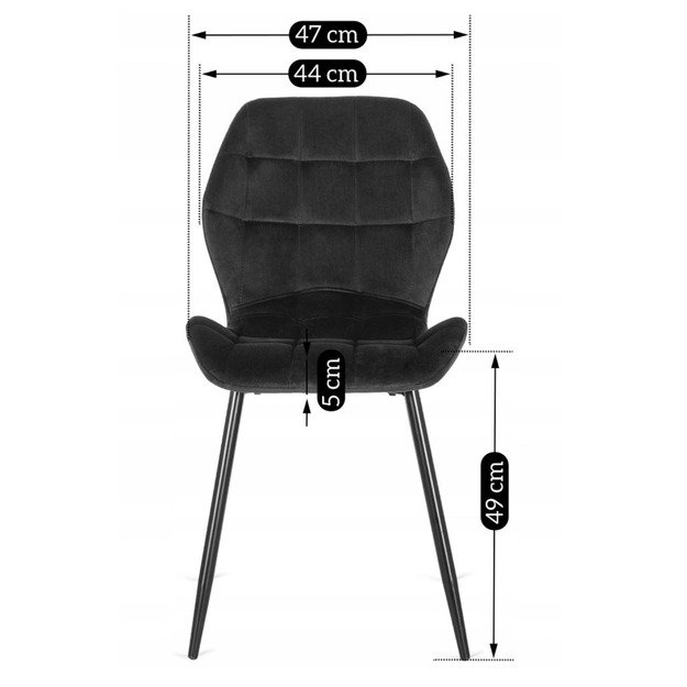 LUCKY kėdė, juoda su baltomis aksominėmis kojelėmis 10