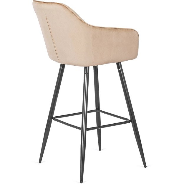 Salemas Apmuštas baro kėdė SALEM, smėlio spalvos, aksomas, modernus loftas 4