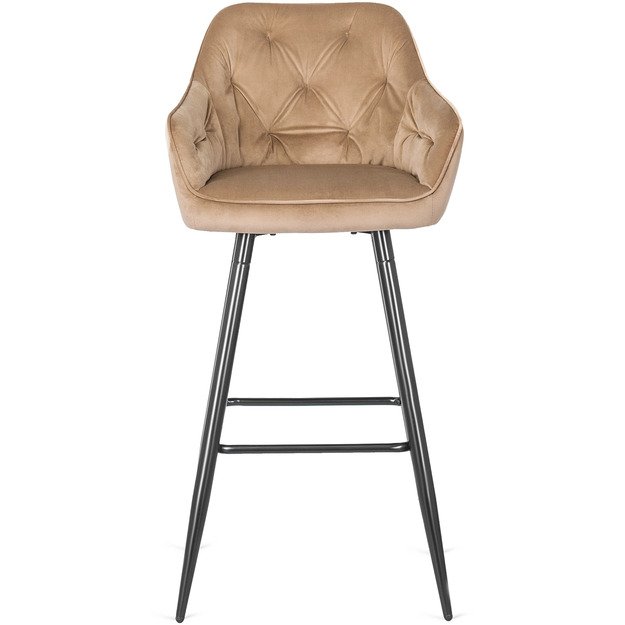 Salemas Apmuštas baro kėdė SALEM, smėlio spalvos, aksomas, modernus loftas 2