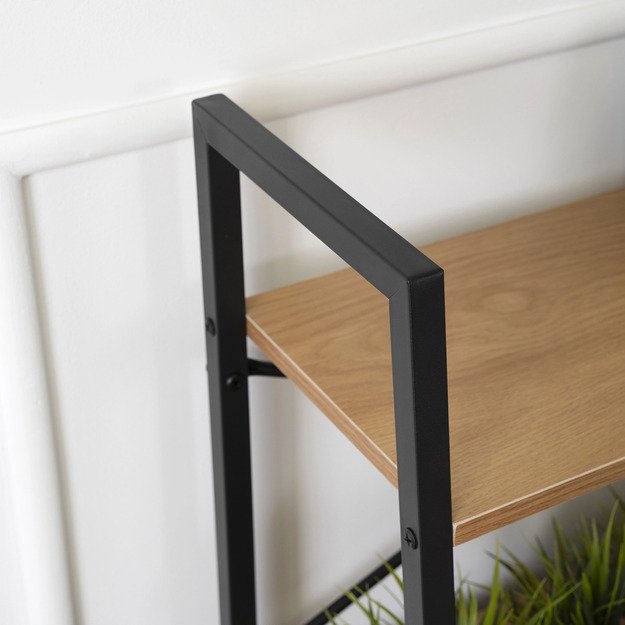 Vioras VIOR žema atvira lentyna svetainei, riešuto spalvos/juoda, modernūs žaislai 2