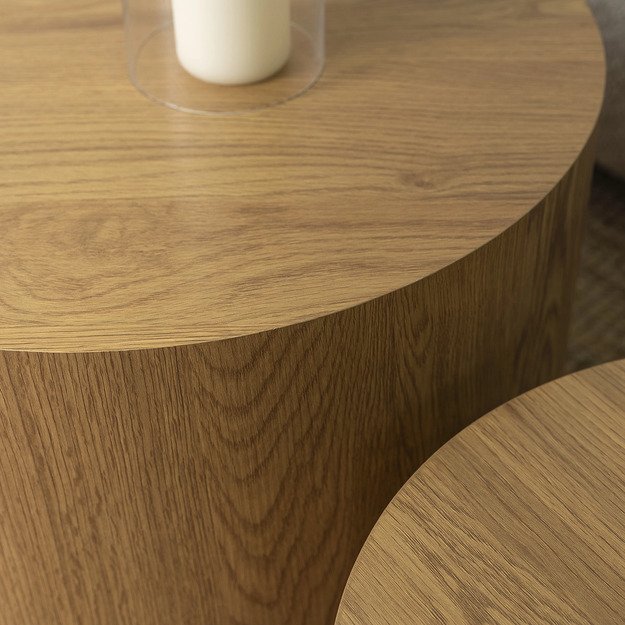 Leila LEILA kavos staliukų komplektas, 43 cm/53 cm, natūralus ąžuolas, skandinaviškas, loftas 4