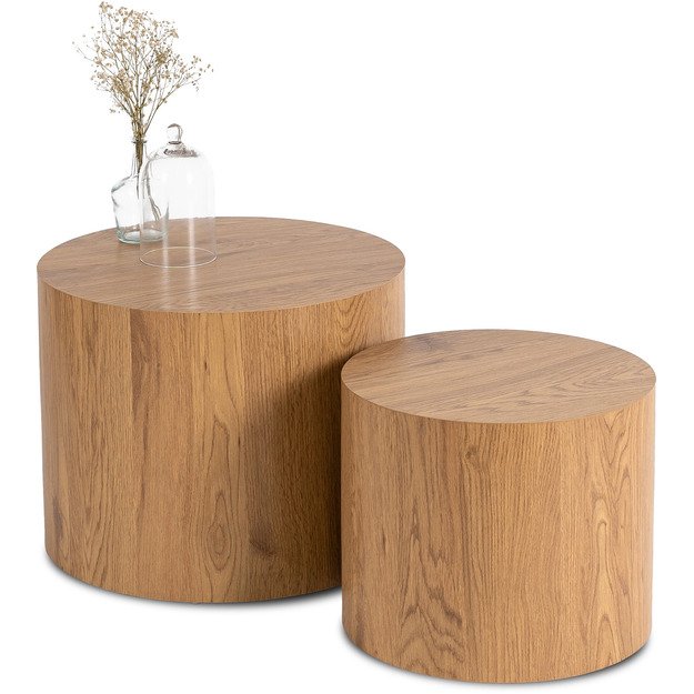 Leila LEILA kavos staliukų komplektas, 43 cm/53 cm, natūralus ąžuolas, skandinaviškas, loftas 5
