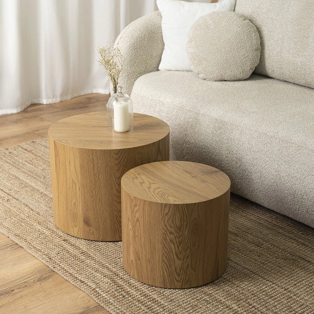 Leila LEILA kavos staliukų komplektas, 43 cm/53 cm, natūralus ąžuolas, skandinaviškas, loftas 3