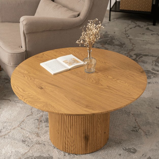 Maylin Max MAYLIN MAX kavos staliukas, 80 cm, ąžuolo spalvos, modernus lofto stiliaus 2