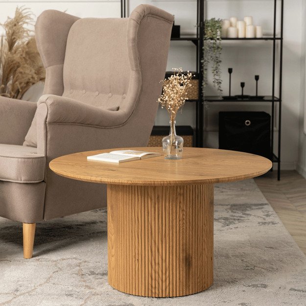 Maylin Max MAYLIN MAX kavos staliukas, 80 cm, ąžuolo spalvos, modernus lofto stiliaus 1