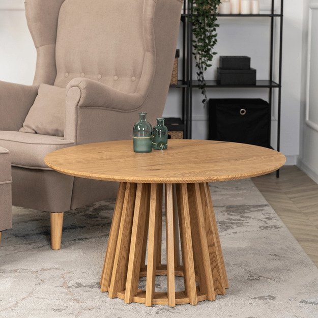 Harper Max HARPER MAX kavos staliukas, 80 cm, ąžuolo spalvos, modernus lofto stiliaus