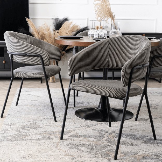 Tinka TINKA minkštas krėslas, pilkas, velvetas, modernus loftas 2