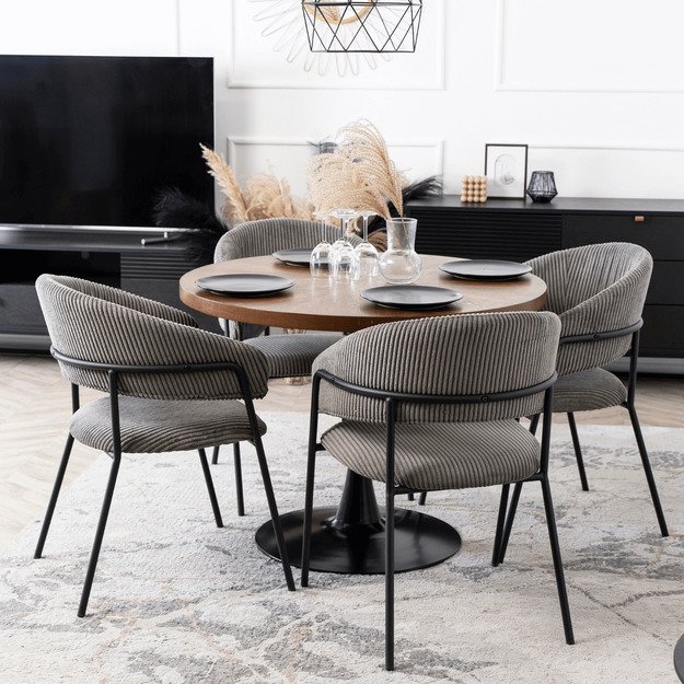 Tinka TINKA minkštas krėslas, pilkas, velvetas, modernus loftas 1