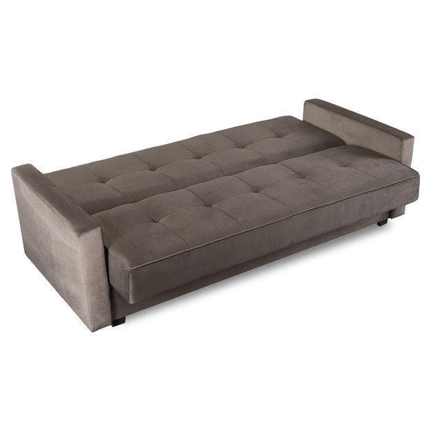 Aluna ALUNA sofa su miegojimo funkcija, sulankstoma dviejų vietų sofa, smėlio spalvos, moderni svetainei 5