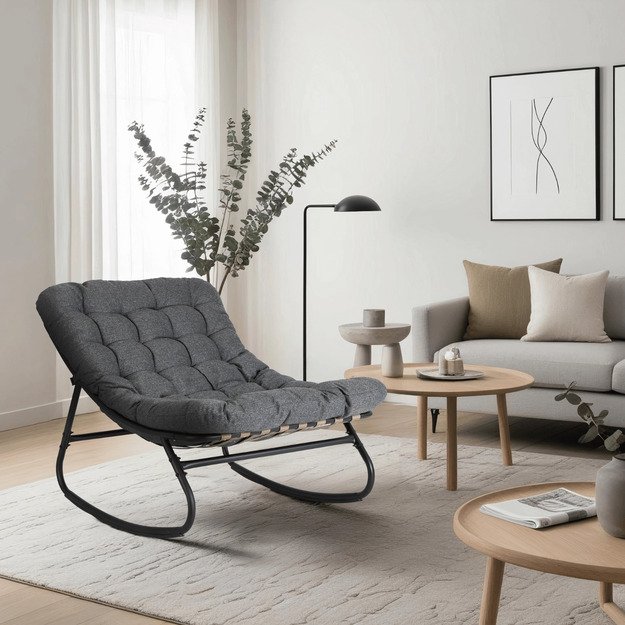 AURORA sodo supamoji kėdė su rogutėmis, moderni pilka