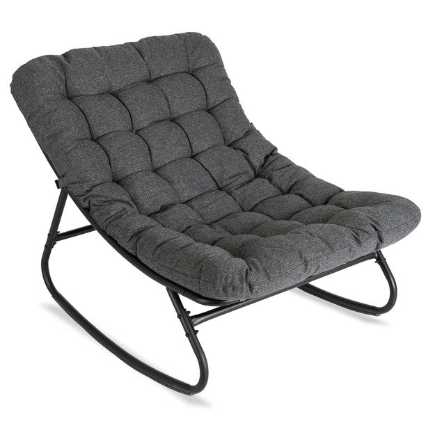 AURORA sodo supamoji kėdė su rogutėmis, moderni pilka 3