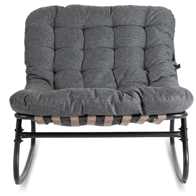 AURORA sodo supamoji kėdė su rogutėmis, moderni pilka 4