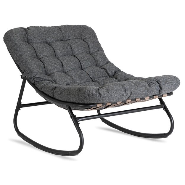 AURORA sodo supamoji kėdė su rogutėmis, moderni pilka 2