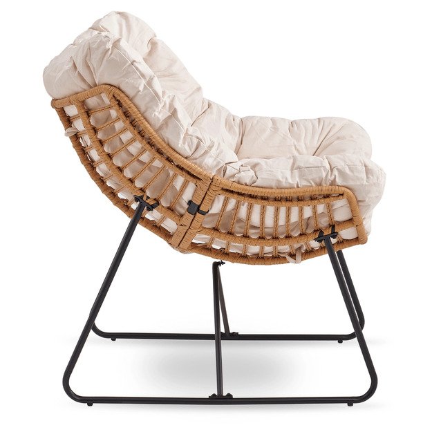 Eltonas ELTON supamoji sodo kėdė ant pakeliamų slydimų, smėlio spalvos, moderni 3