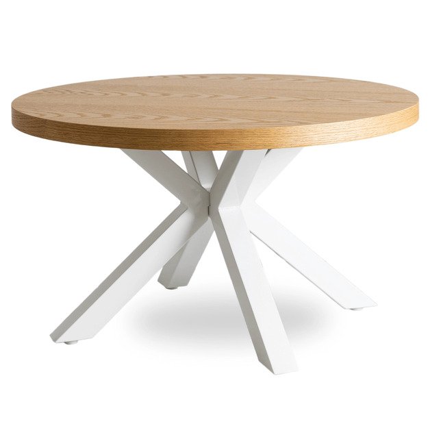 Linkolnas LINCOLN kavos staliukas, 80 cm, auksinis ąžuolas/balta, skandinaviškas 2