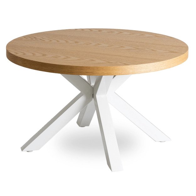 Linkolnas LINCOLN kavos staliukas, 80 cm, auksinis ąžuolas/balta, skandinaviškas 1