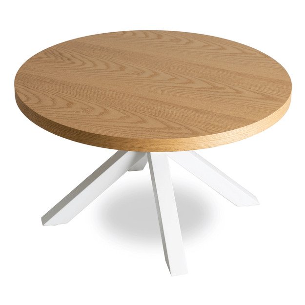 Linkolnas LINCOLN kavos staliukas, 80 cm, auksinis ąžuolas/balta, skandinaviškas 3