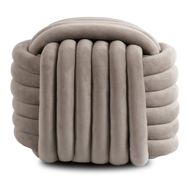  MAGMA smėlio spalvos modernus austas aksominis pufas 6