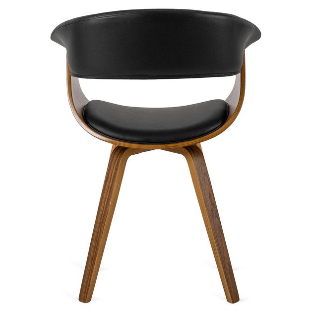 Ohajas Apmuštas valgomojo krėslas „Bentwood“, juodas, eko oda, modernus loftas, Ohio 10