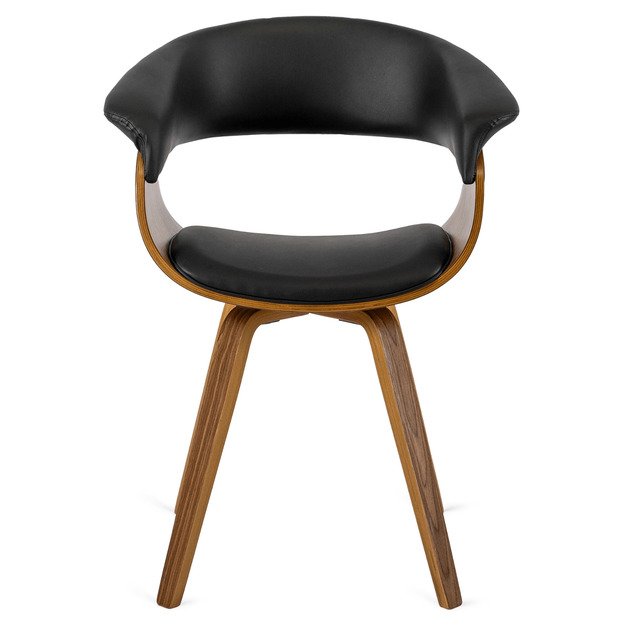 Ohajas Apmuštas valgomojo krėslas „Bentwood“, juodas, eko oda, modernus loftas, Ohio 11