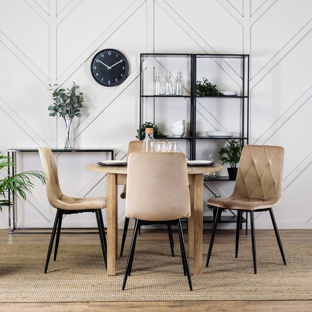 Robinas ROBIN apmuštas svetainės krėslas, smėlio spalvos, aksominis, modernus loftas 2