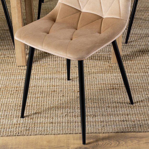 Robinas ROBIN apmuštas svetainės krėslas, smėlio spalvos, aksominis, modernus loftas 5