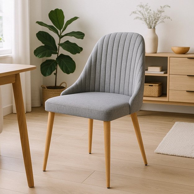 Turinas TORINO apmuštas valgomojo krėslas, pilkas, modernus 1