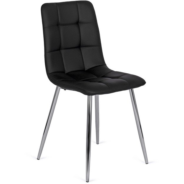 Enzo ENZO apmuštas valgomojo krėslas, juoda, eko oda, modernus lofto stiliaus 