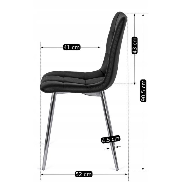 Enzo ENZO apmuštas valgomojo krėslas, juoda, eko oda, modernus lofto stiliaus  5