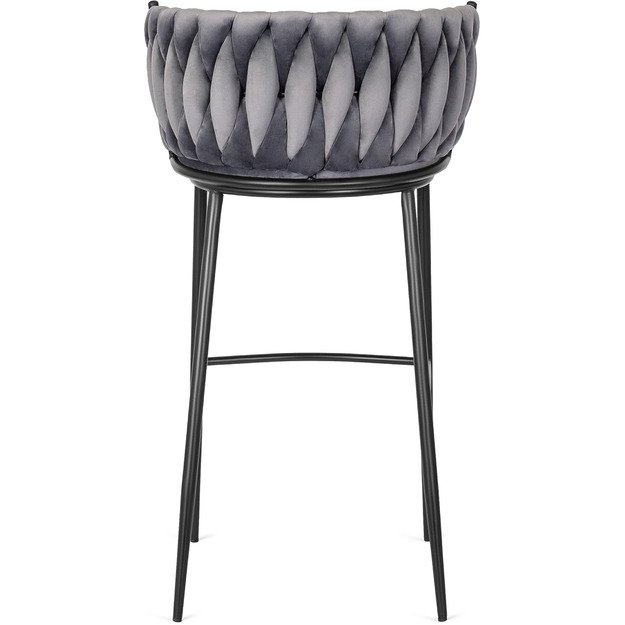 Floresas Apmuštas austas baro kėdė FLORES, pilkas aksomas, modernus loftas 5