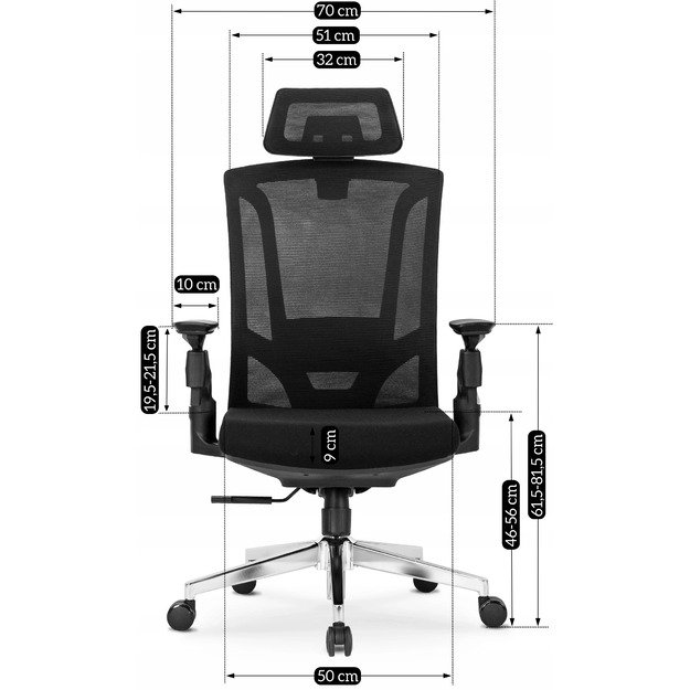 Fotel Obrotowy WILLY Czarny 11