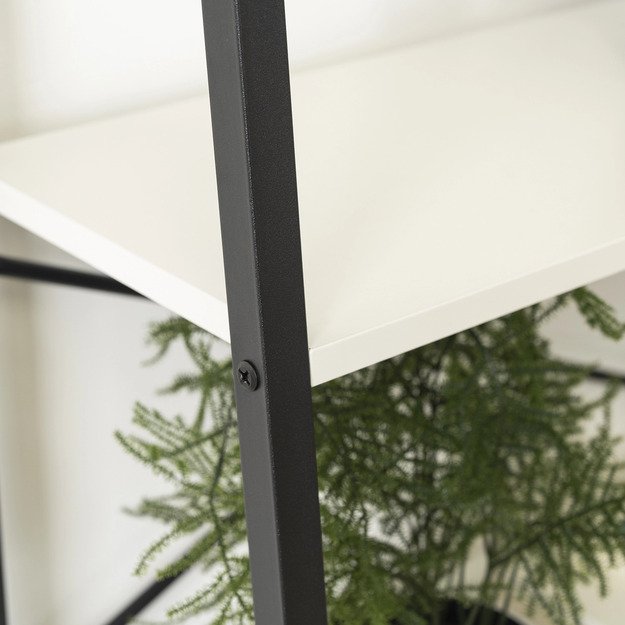 Vioras VIOR žema atvira lentyna svetainei, balta/juoda, metalinė, žaislams, modernus 4