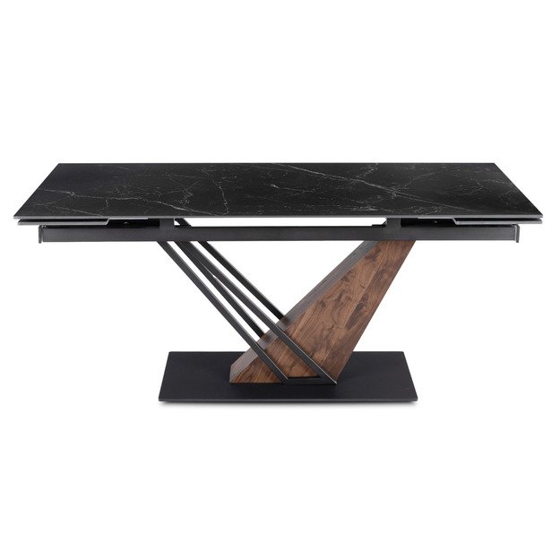 Reksas REX stačiakampis ištraukiamas stalas, 160–220 cm, keramika, tamsiai ruda/juoda, moderniam lofto stiliaus valgomajam 2