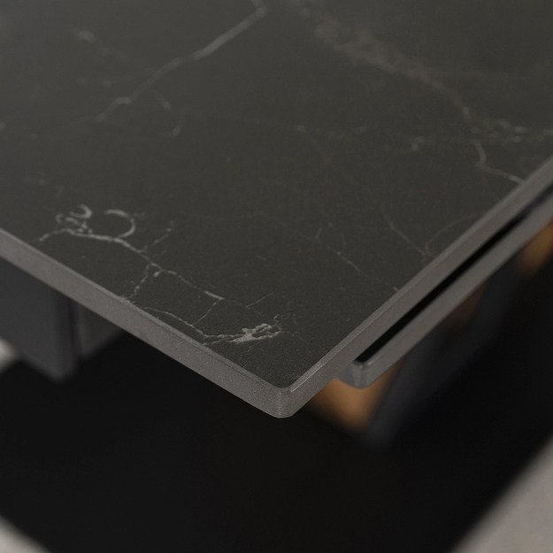 Reksas REX stačiakampis ištraukiamas stalas, 160–220 cm, keramika, tamsiai ruda/juoda, moderniam lofto stiliaus valgomajam 10