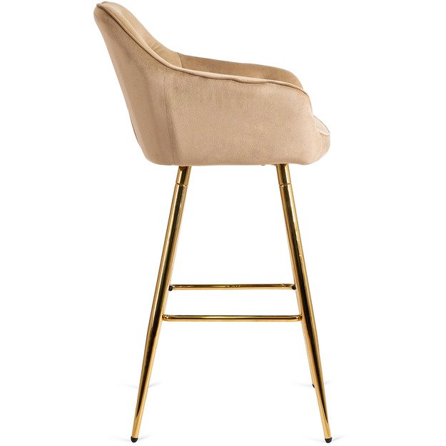 Salemas Apmuštas baro kėdė SALEM 2, smėlio spalvos/auksinio aksomo, modernus glamūras 9