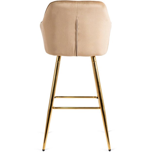 Salemas Apmuštas baro kėdė SALEM 2, smėlio spalvos/auksinio aksomo, modernus glamūras 11