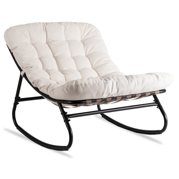 Aurora AURORA sodo supamoji kėdė su rogutėmis, moderni smėlio spalvos