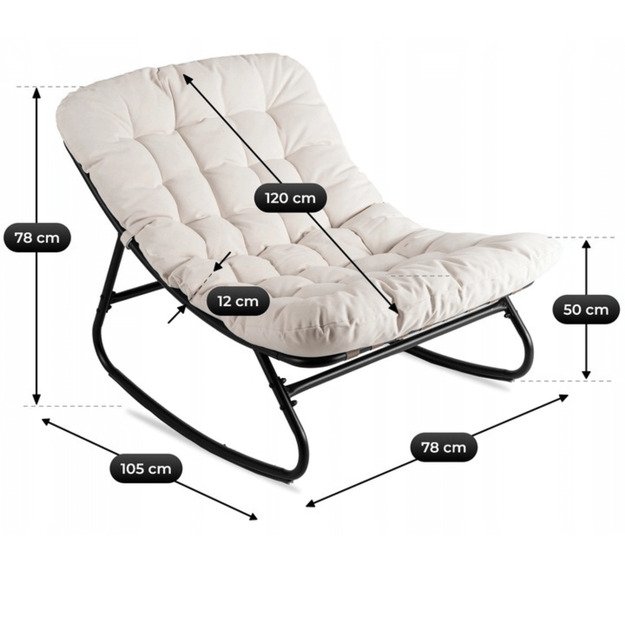 Aurora AURORA sodo supamoji kėdė su rogutėmis, moderni smėlio spalvos 8